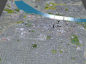 Little Rock downtown city Arkansas USA 6km 3D Model