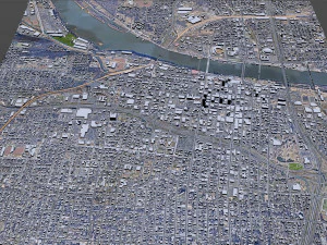 Little Rock downtown city Arkansas USA 6km 3D Model