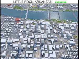 Little Rock downtown city Arkansas USA 6km 3D Model