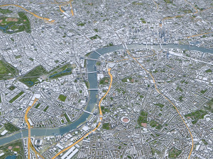 London downtown city UK 30km 3D Model