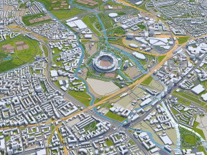 London downtown city UK 30km 3D Model