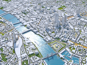 London downtown city UK 30km 3D Model