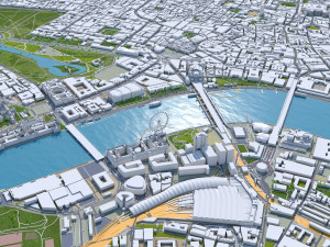 London downtown city UK 30km 3D Model