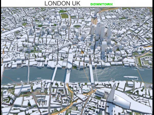 लंदन डाउनटाउन शहर यूके 30 किमी 3D मॉडल