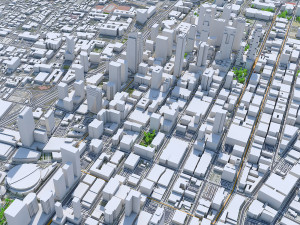 Los Angeles downtown city California USA 8km 3D Model