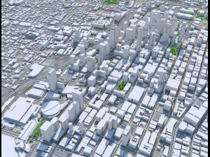 Los Angeles downtown city California USA 8km 3D Model