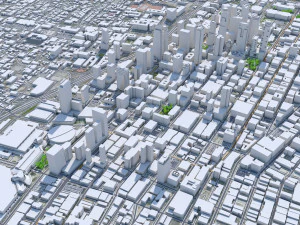 Los Angeles downtown city California USA 8km 3D Model
