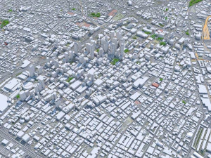 Los Angeles downtown city California USA 8km 3D Model