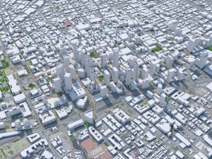 Los Angeles downtown city California USA 8km 3D Model