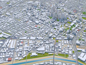 Los Angeles downtown city California USA 8km 3D Model