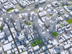 Los Angeles downtown city California USA 8km 3D Model