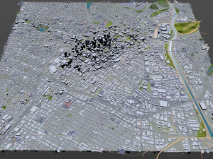 Los Angeles downtown city California USA 8km 3D Model