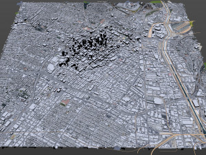 Los Angeles downtown city California USA 8km 3D Model