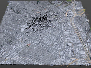 Los Angeles downtown city California USA 8km 3D Model