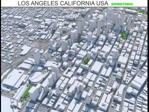 Los Angeles downtown city California USA 8km 3D-Modell