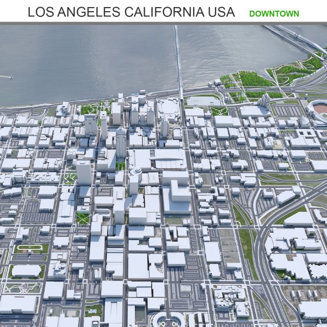 Louisville downtown city Kentucky USA 6km Modelo 3D .c4d .max .obj .3ds .fbx .stl .blend 