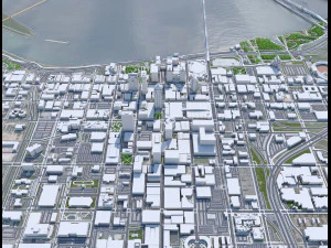 Louisville downtown city Kentucky USA 6km 3D Model