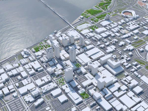 Louisville downtown city Kentucky USA 6km 3D Model