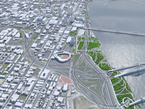 Louisville downtown city Kentucky USA 6km Modelo 3D