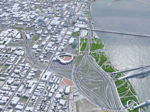 Louisville downtown city Kentucky USA 6km 3D Model