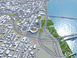 Louisville downtown city Kentucky USA 6km 3D Model