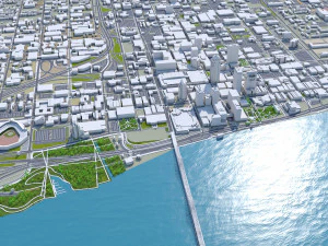 Louisville downtown city Kentucky USA 6km 3D Model