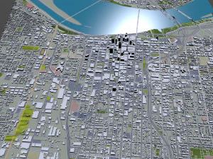 Louisville downtown city Kentucky USA 6km 3D Model