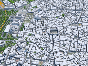 Madrid downtown city Spain 6km 3D Model