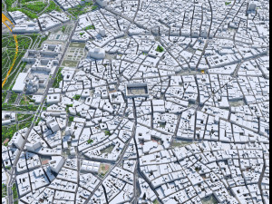 Madrid downtown city Spain 6km 3D Model