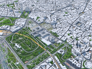 Madrid downtown city Spain 6km 3D Model