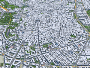 Madrid downtown city Spain 6km 3D Model