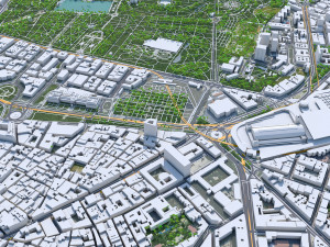 Madrid downtown city Spain 6km 3D Model