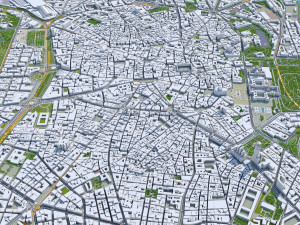 Madrid downtown city Spain 6km 3D Model