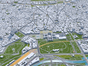 Madrid downtown city Spain 6km 3D Model
