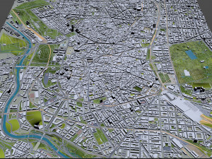 Madrid downtown city Spain 6km 3D Model