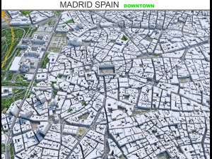 Madrid downtown city Spain 6km 3D Model
