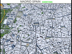 Madrid centro ciudad Espa&ntilde;a 6km Modelo 3D
