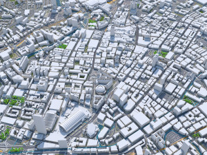 Manchester downtown city UK 7km 3D Model