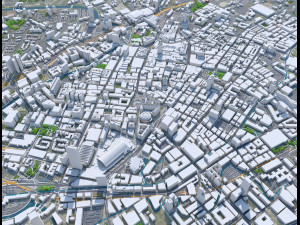 Manchester downtown city UK 7km Modelo 3D