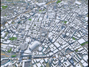 Manchester downtown city UK 7km 3D Model