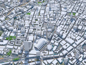 Manchester downtown city UK 7km 3D Model
