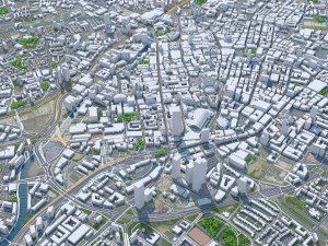 Manchester downtown city UK 7km Modelo 3D