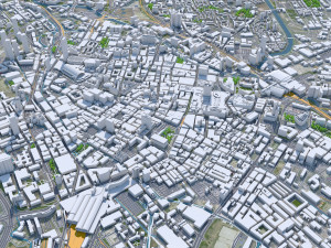 Manchester downtown city UK 7km Modelo 3D