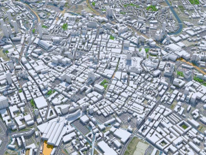 Manchester downtown city UK 7km 3D Model