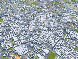 Manchester downtown city UK 7km Modelo 3D