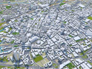 Manchester downtown city UK 7km Modelo 3D