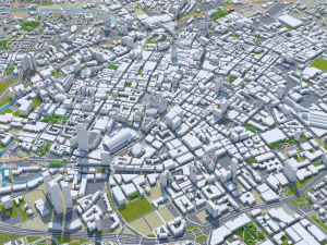 Manchester downtown city UK 7km 3D Model