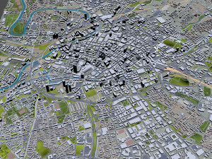 Manchester downtown city UK 7km Modelo 3D