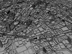 Manchester downtown city UK 7km 3D Model