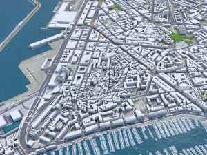 Marseille downtown city France 7km 3D Model